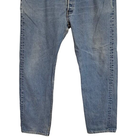 Vintage 90s Levis 501 Made in USA W40 L32 LIght Wash Whiskered Fade 553 Factory - Picture 5 of 11